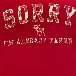 Red Graphic Tee with 'SORRY I'm Already Taken' Print